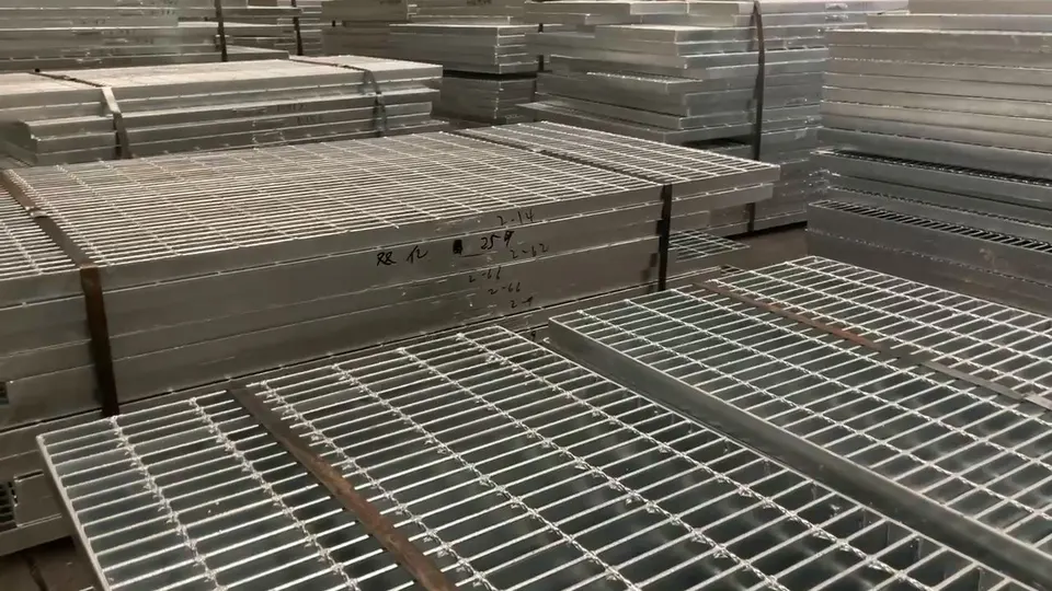 Finished steel grating panels at Wiberg