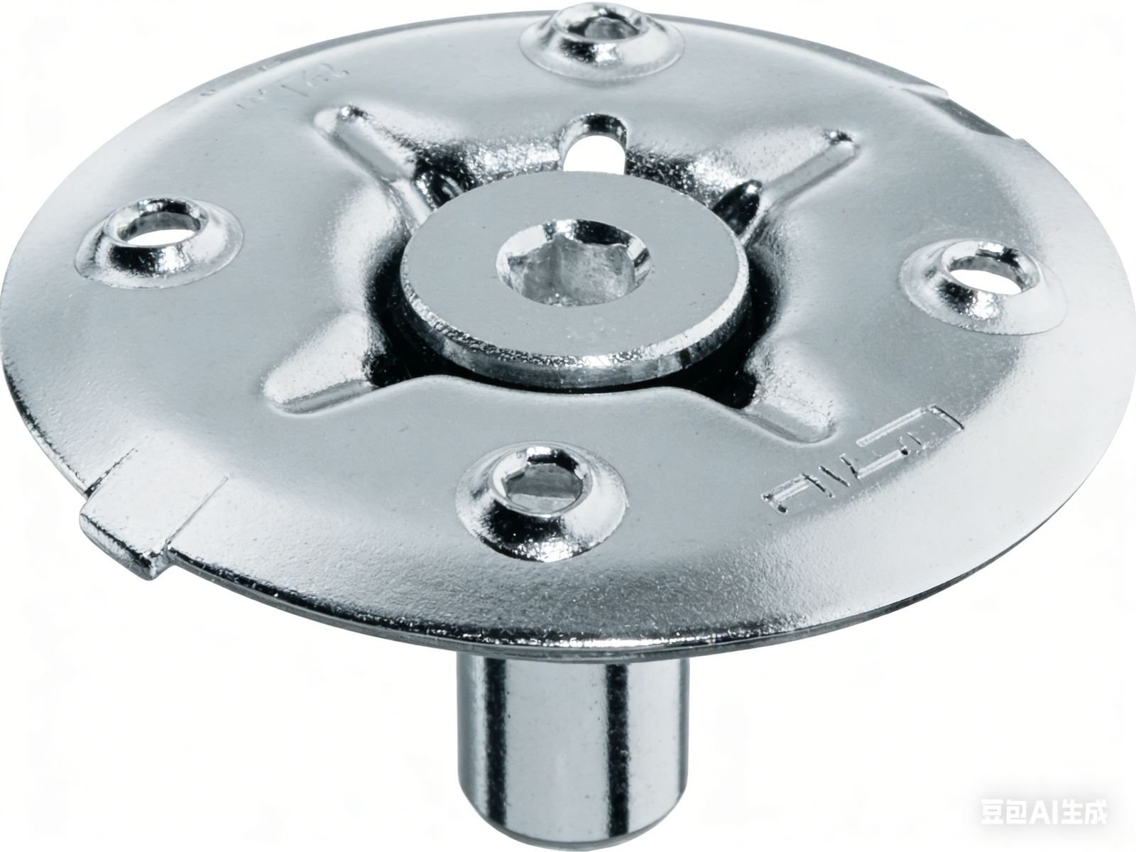 Hold-down clip on steel grating over a beam flange