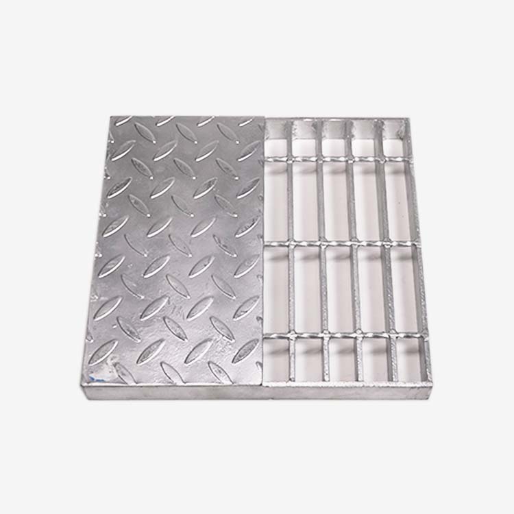 Composite steel grating with checker plate top