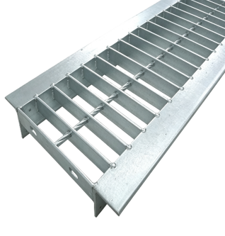 Close view of steel bar grating used for weight calculation