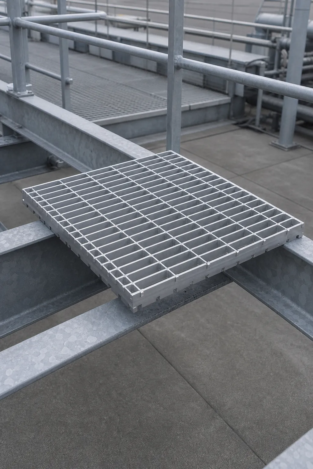Lightweight aluminum press-locked bar grating