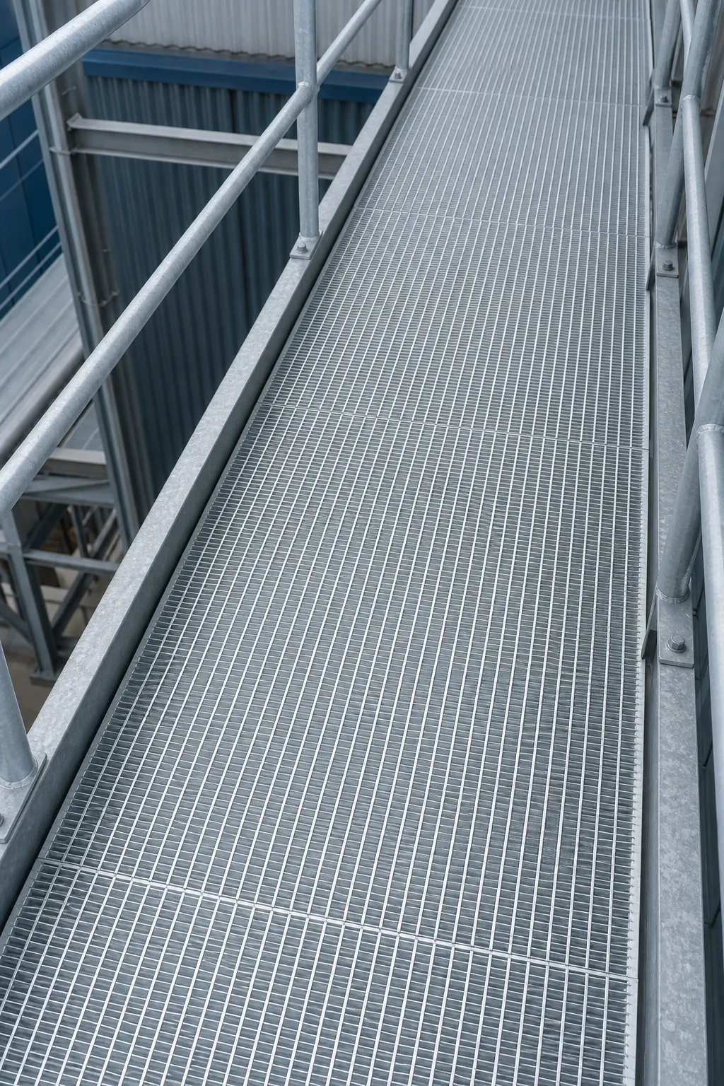 Close-mesh galvanized steel bar grating for pedestrian safety